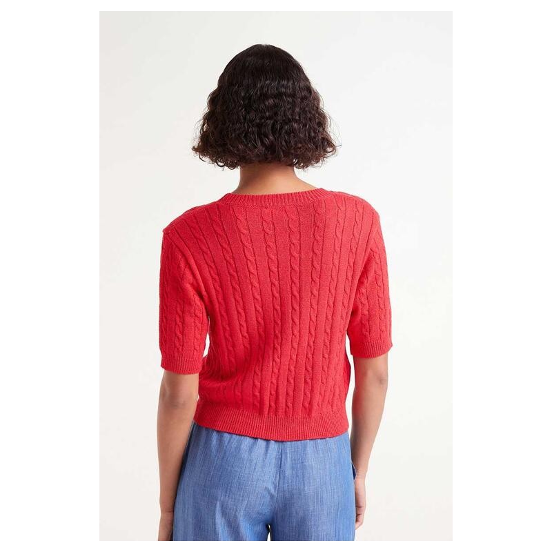 Red knitted sweater