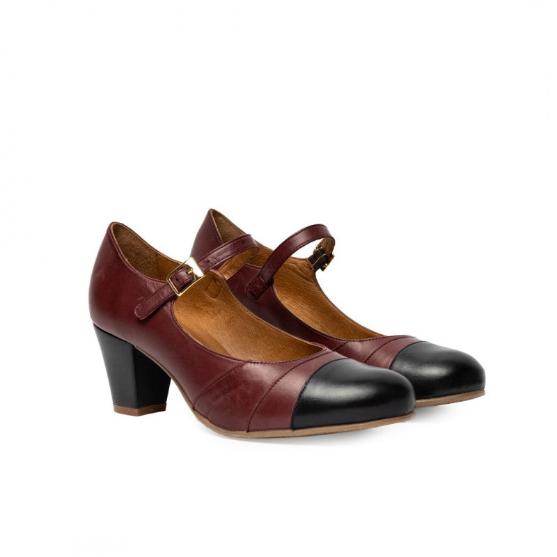 Linda burdeos y azul marino