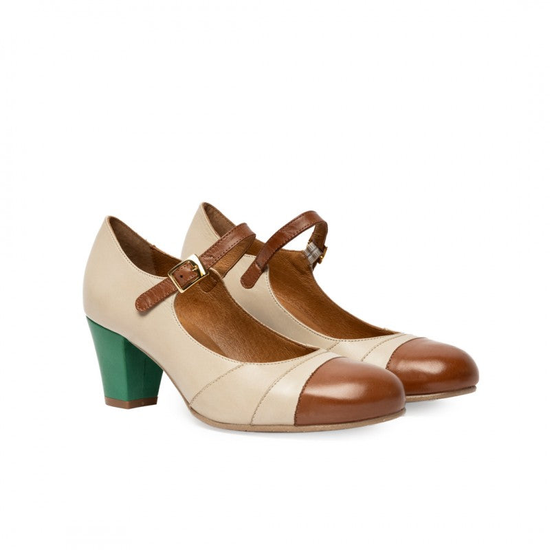 Linda marron verde y crema