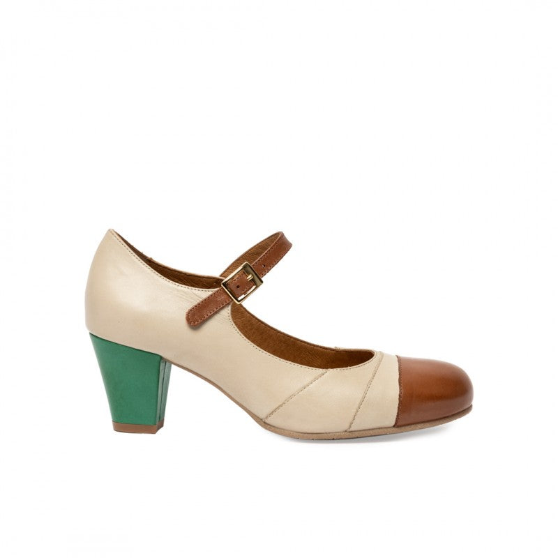 Linda marron verde y crema