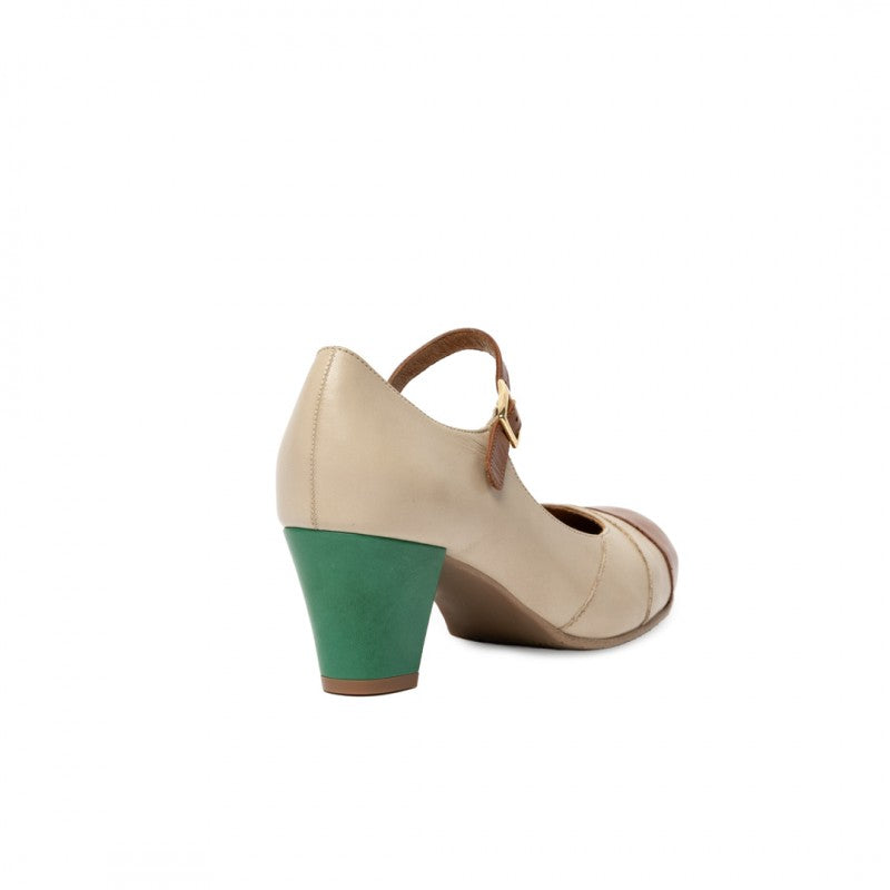 Linda marron verde y crema