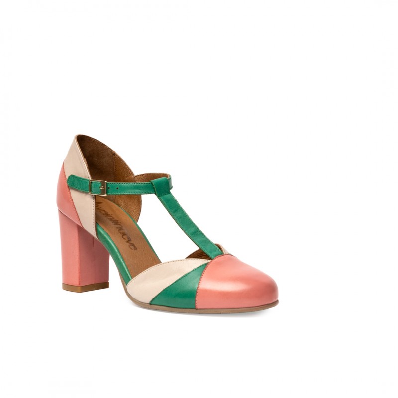 Magnolia rosa coral y verde