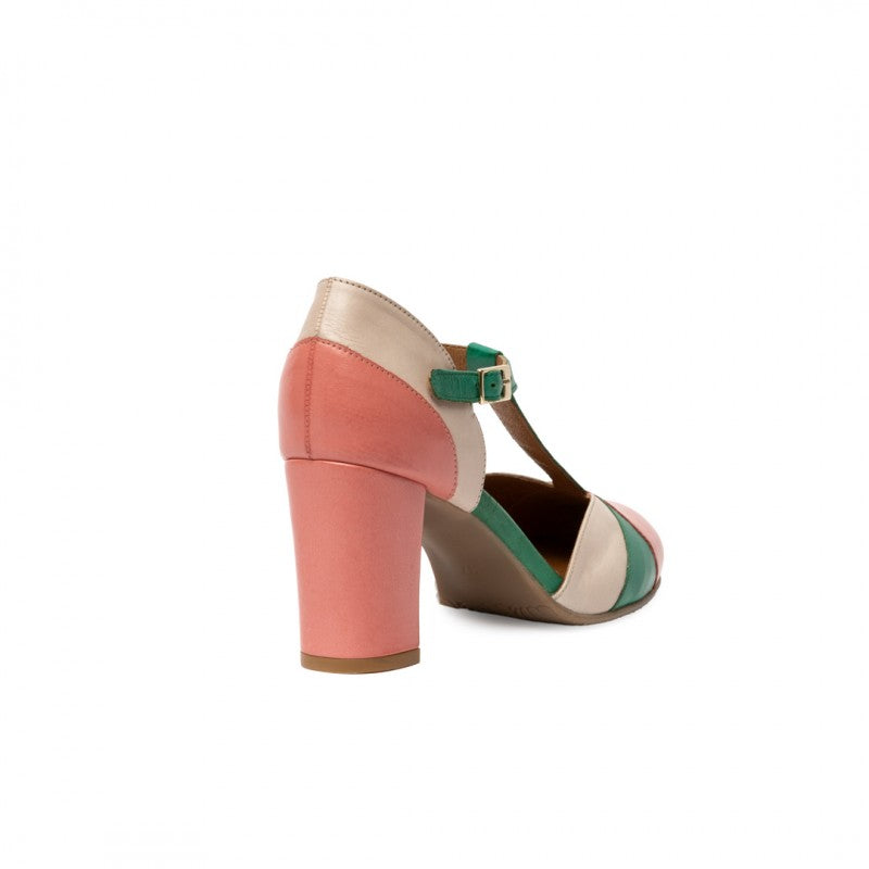 Magnolia rosa coral y verde