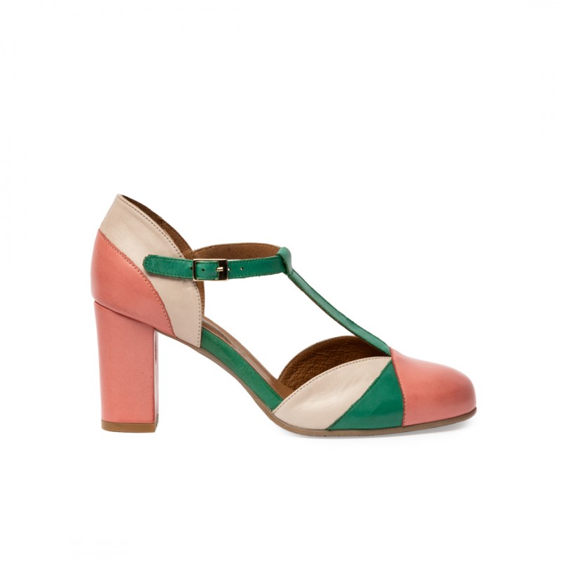 Magnolia rosa coral y verde