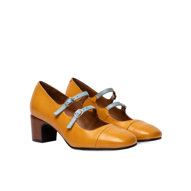 Marcela marron y dorado