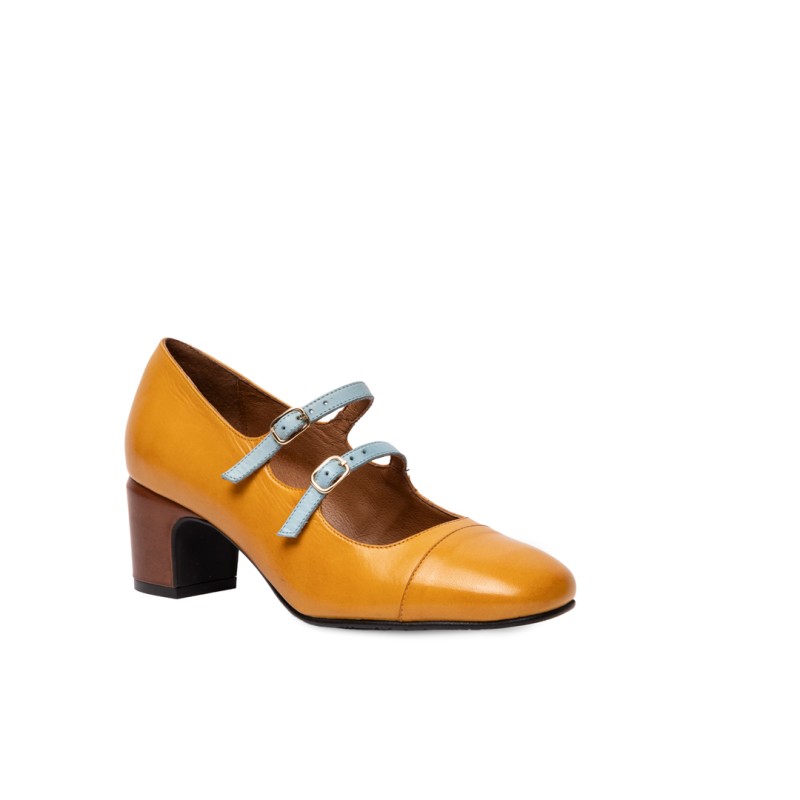 Marcela marron y dorado