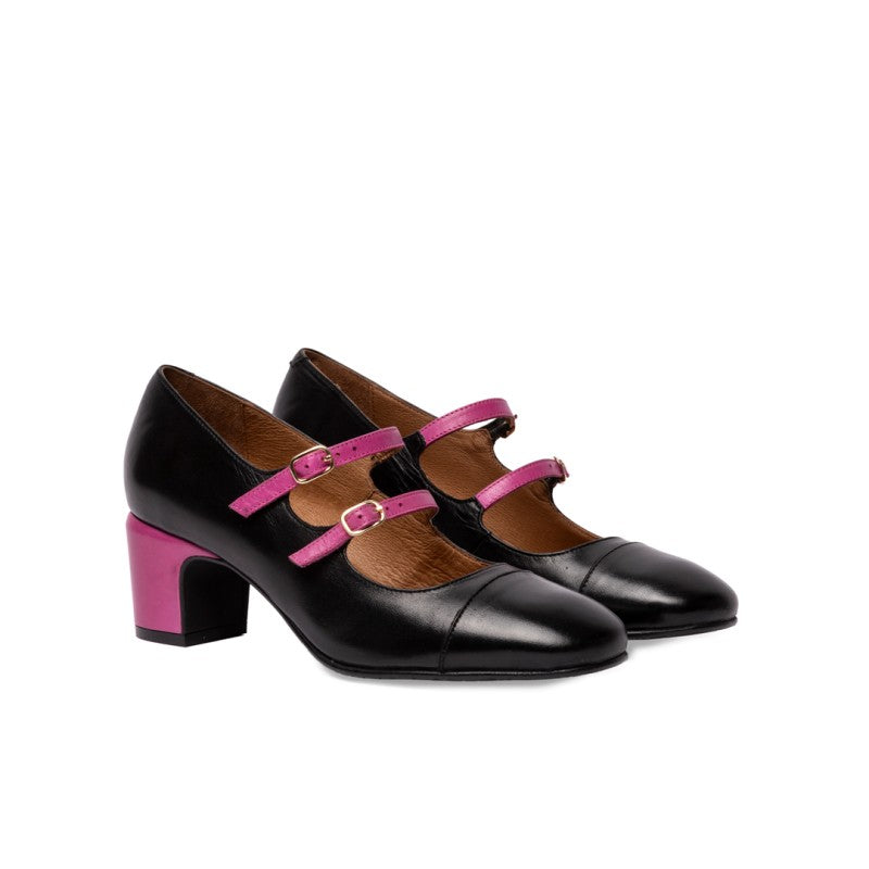 Marcela negro y fucsia