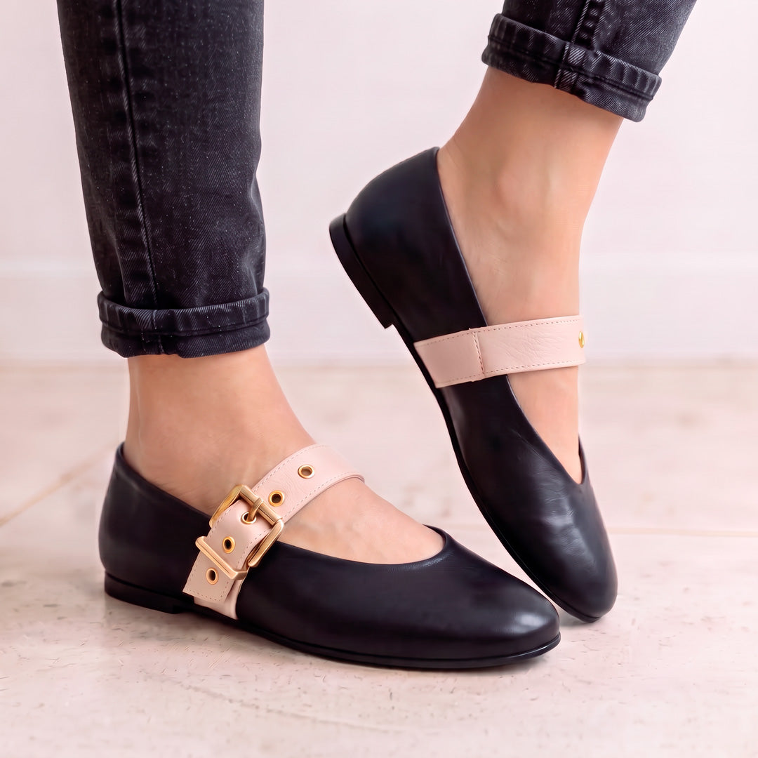 Nina negro y beige