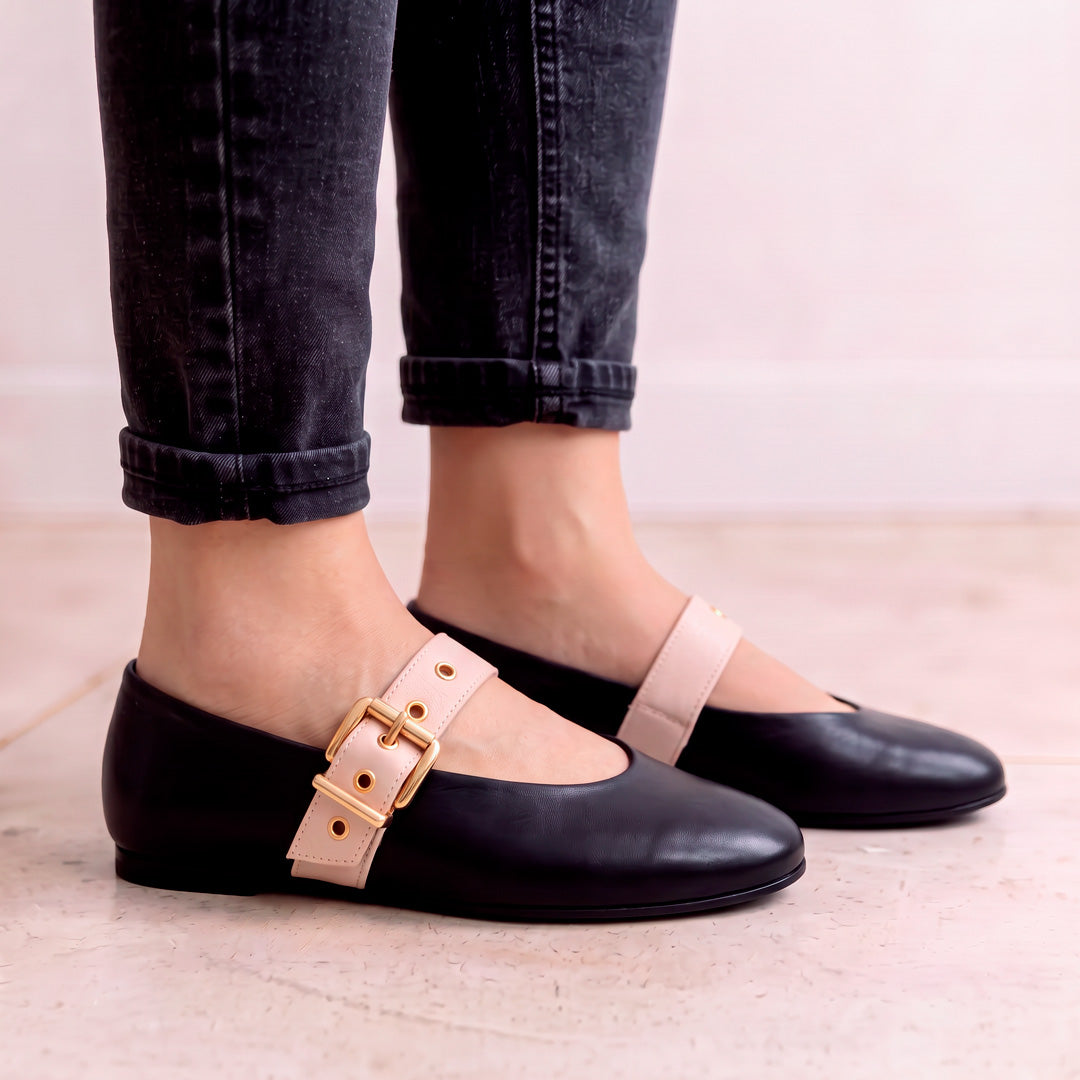 Nina negro y beige