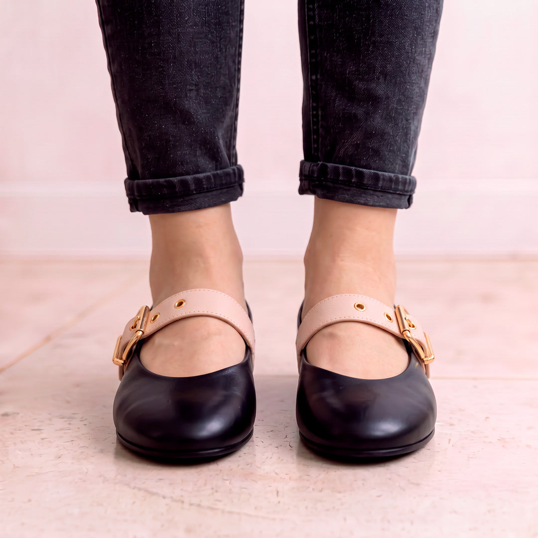 Nina negro y beige