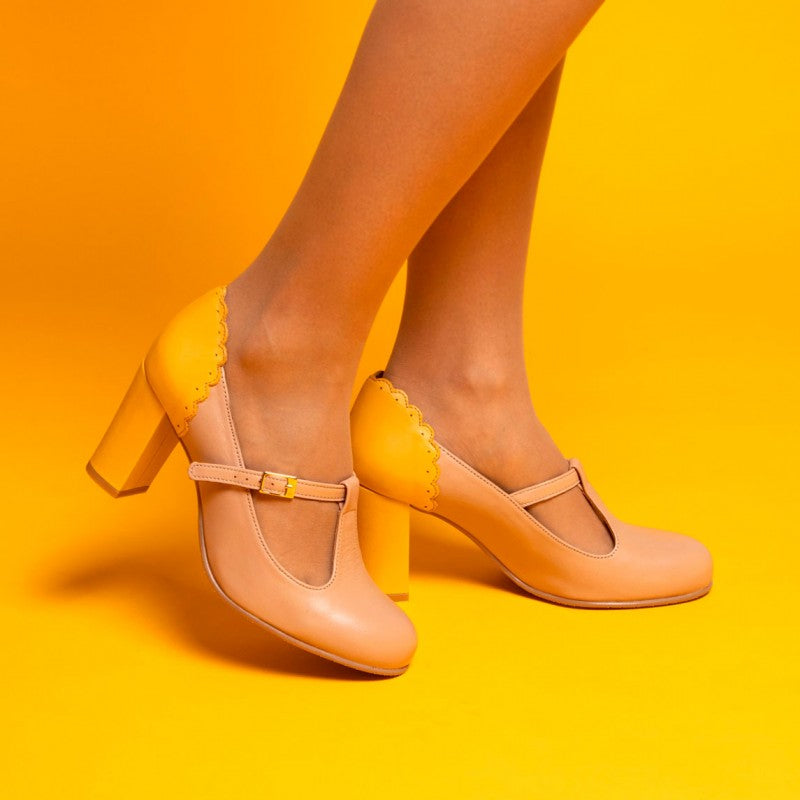 Pamela beige y amarillo