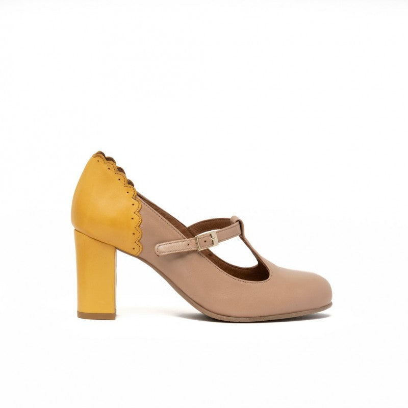 Pamela beige y amarillo