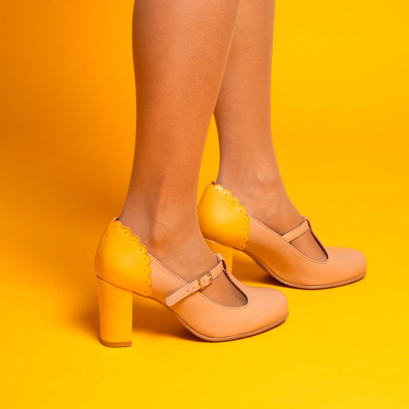 Pamela beige y amarillo