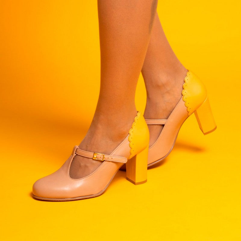 Pamela beige y amarillo