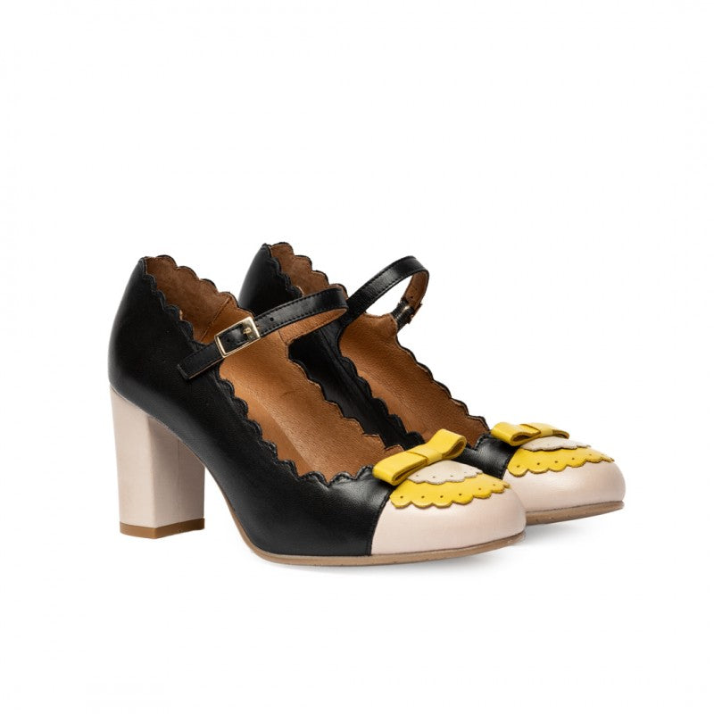 Penelope negro rosa y amarillo