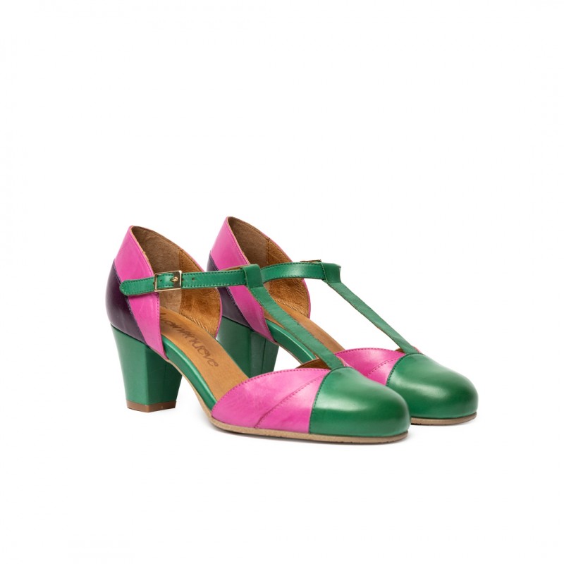 Rita verde morado y fucsia