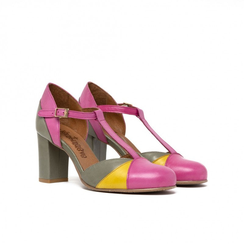 Magnolia rosa verde y amarillo