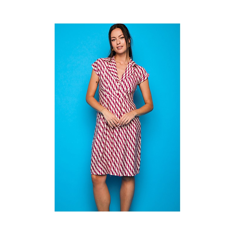 Vestido corto Mundaka cinta fucsia