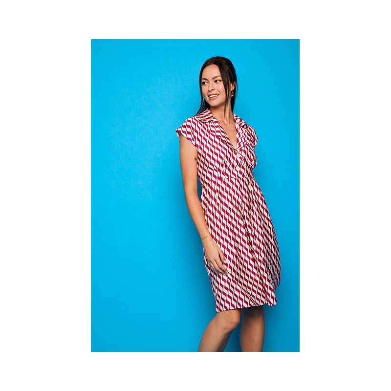 Vestido corto Mundaka cinta fucsia