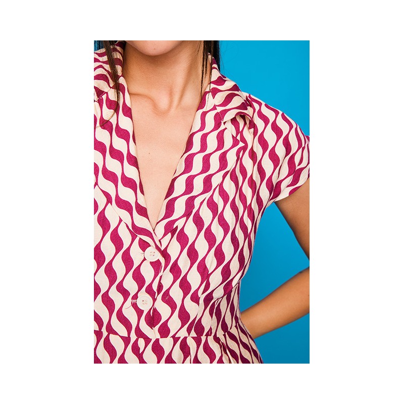 Vestido corto Mundaka cinta fucsia