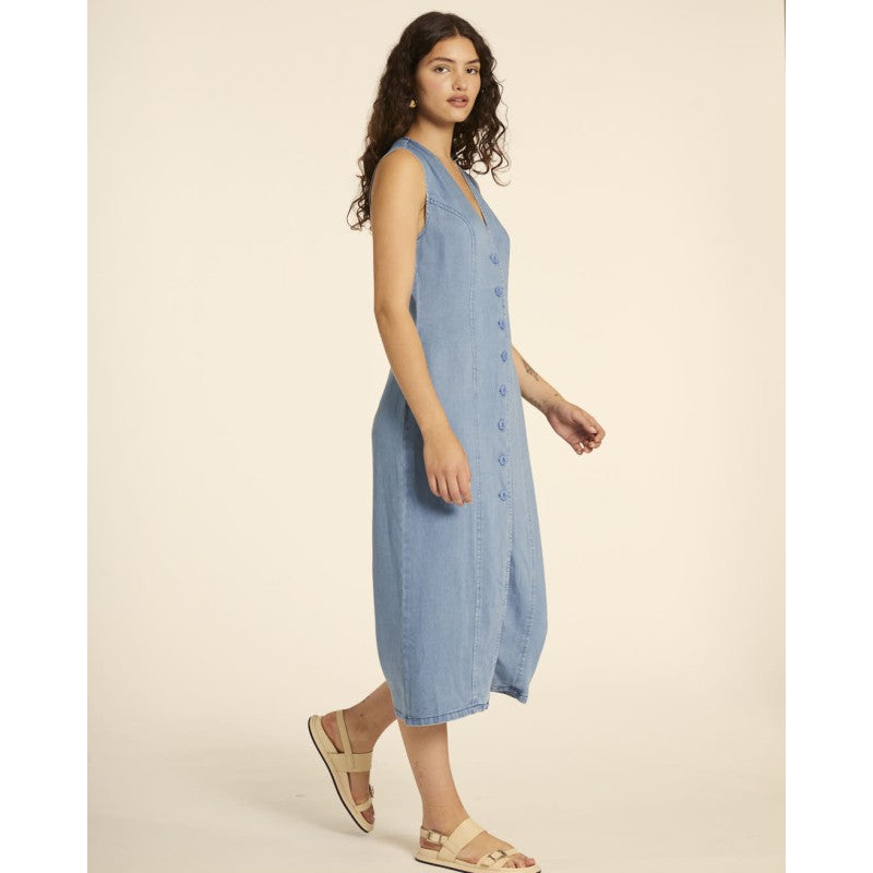 Vestido midi abotonado denim
