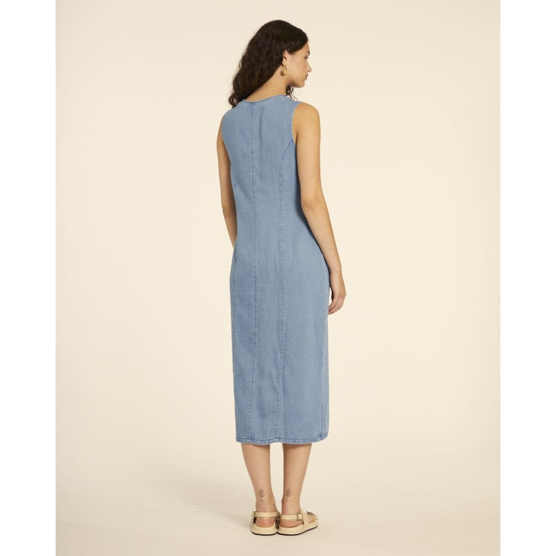 Vestido midi abotonado denim