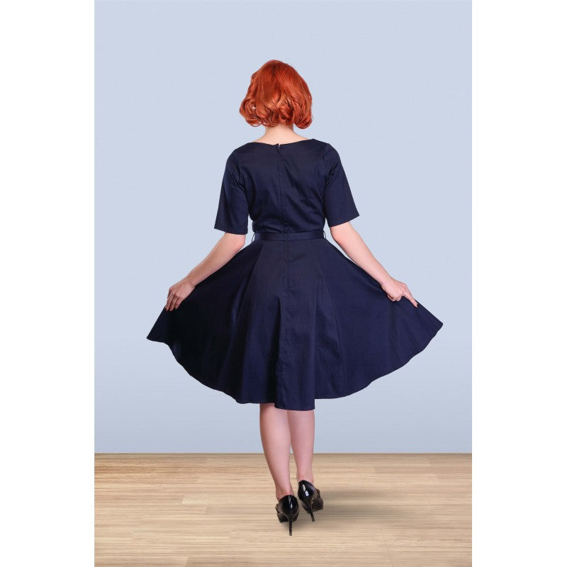 Vestido Audrey Key Hole Swing color azul