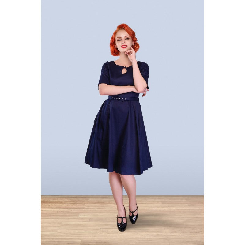 Vestido Audrey Key Hole Swing color azul