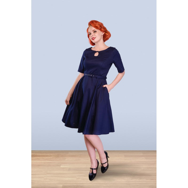 Vestido Audrey Key Hole Swing color azul