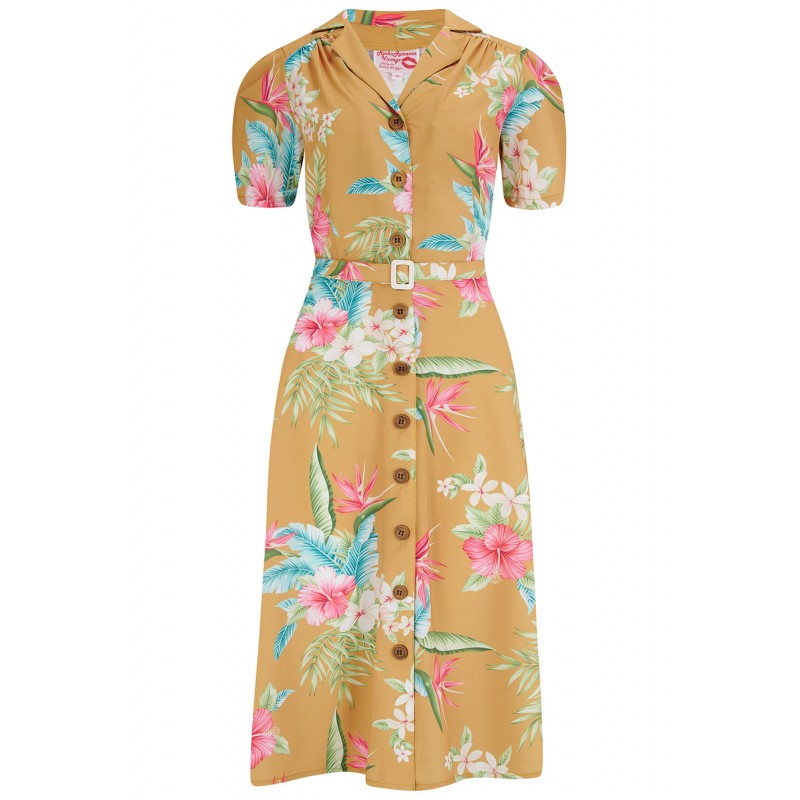 Vestido Camisero Charlene Mostaza