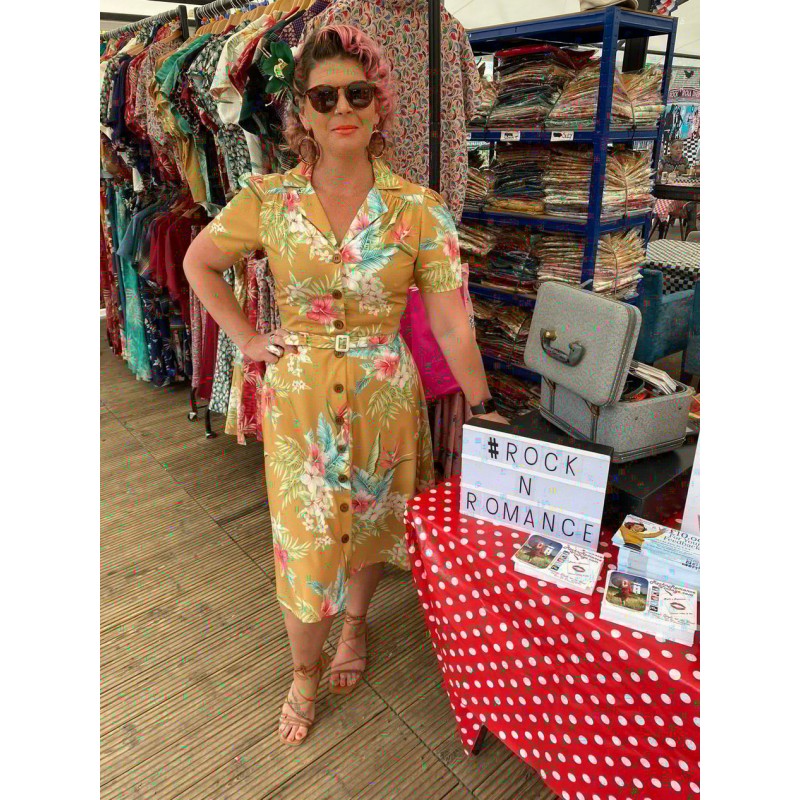 Vestido Camisero Charlene Mostaza