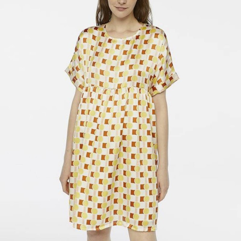 Vestido evasé estampado retro