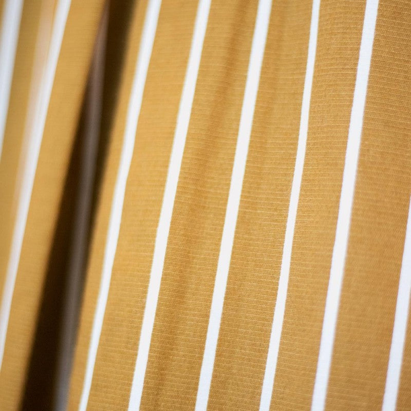 Vestido manga abullonada Alberta Rayas mostaza