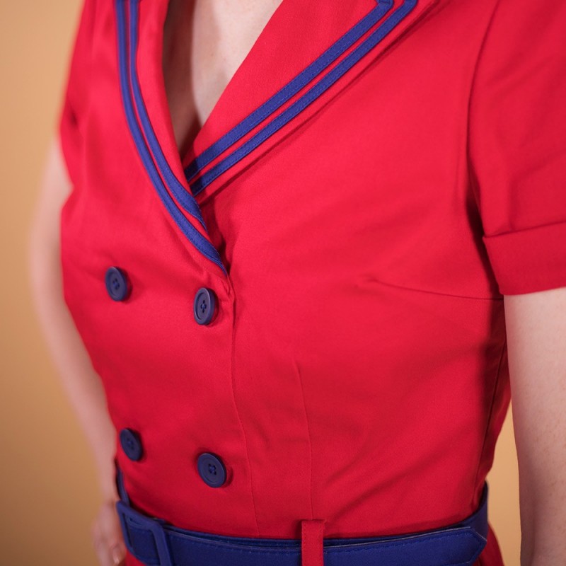 Vestido tubo Regina Rojo y azul