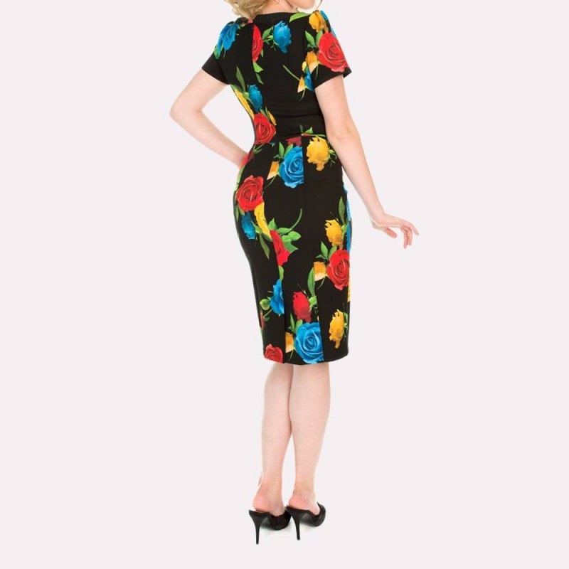 Vestido con estampado floral en negro