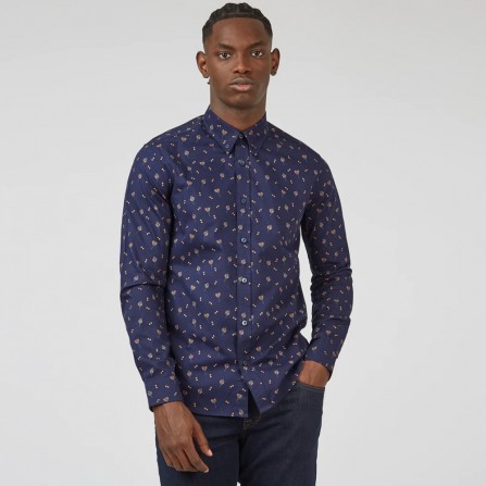 Chemise à imprimé floral épars