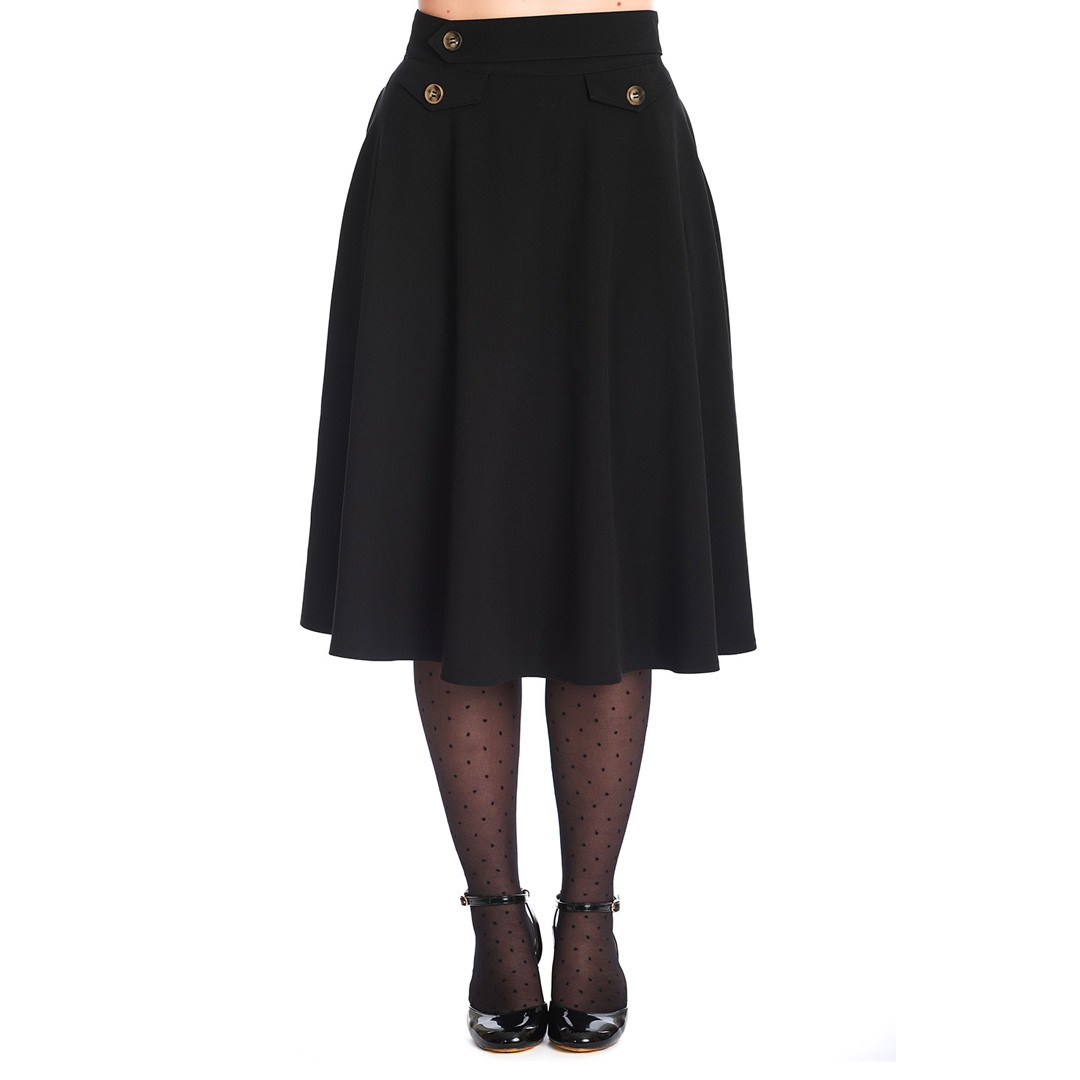 Black flare 2025 skirt in spanish