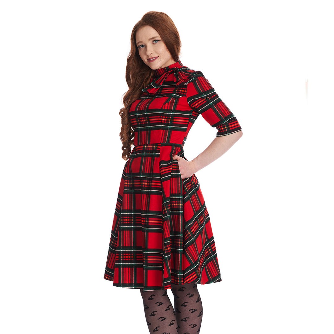 Checkered red clearance dress