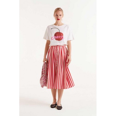 Red striped skirt