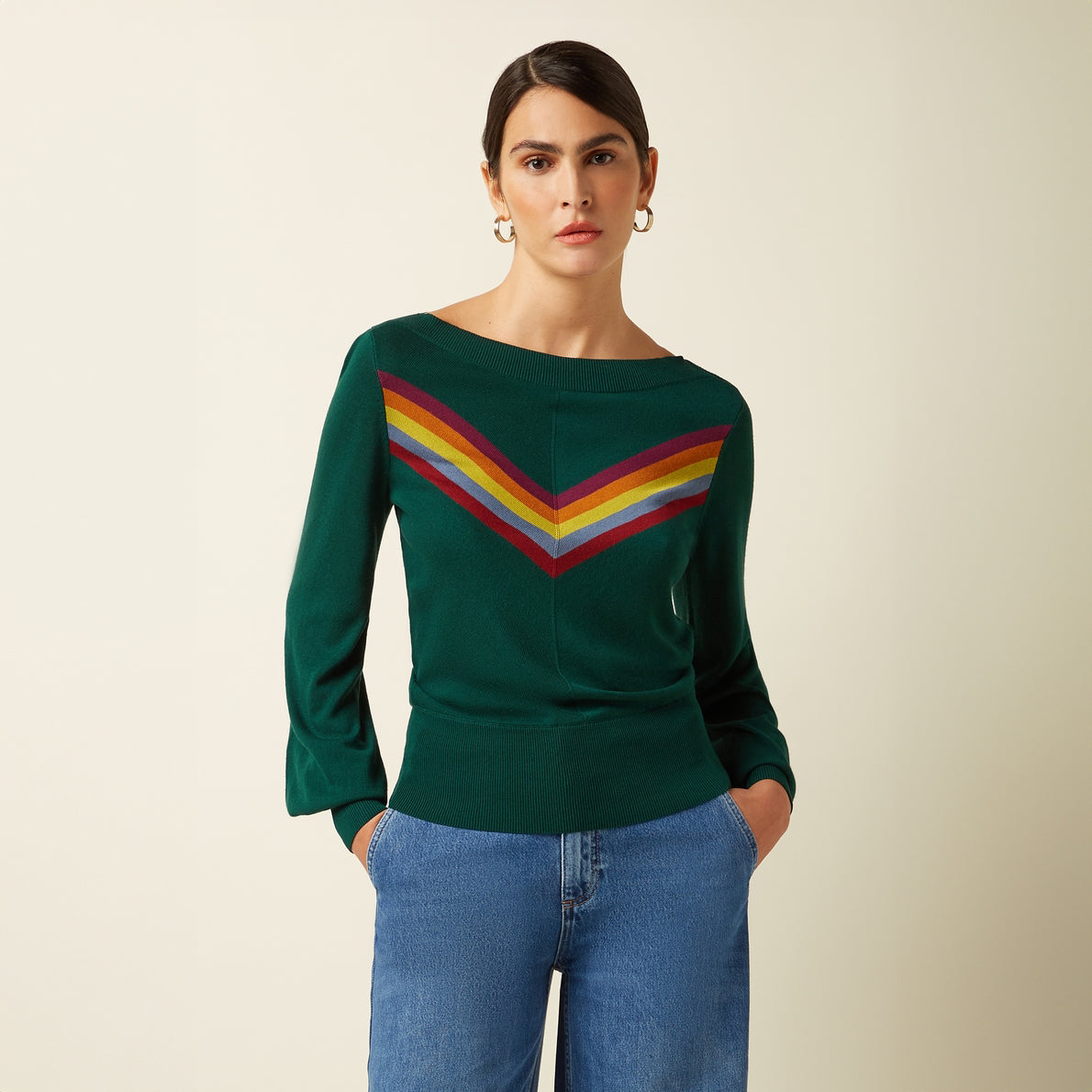 Audrey Bell Sweater Top Azzy green