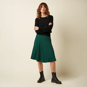 Falda Serena Skirt Milano Crepe verde