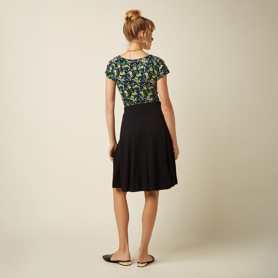 Falda Serena Skirt Milano Crepe negro