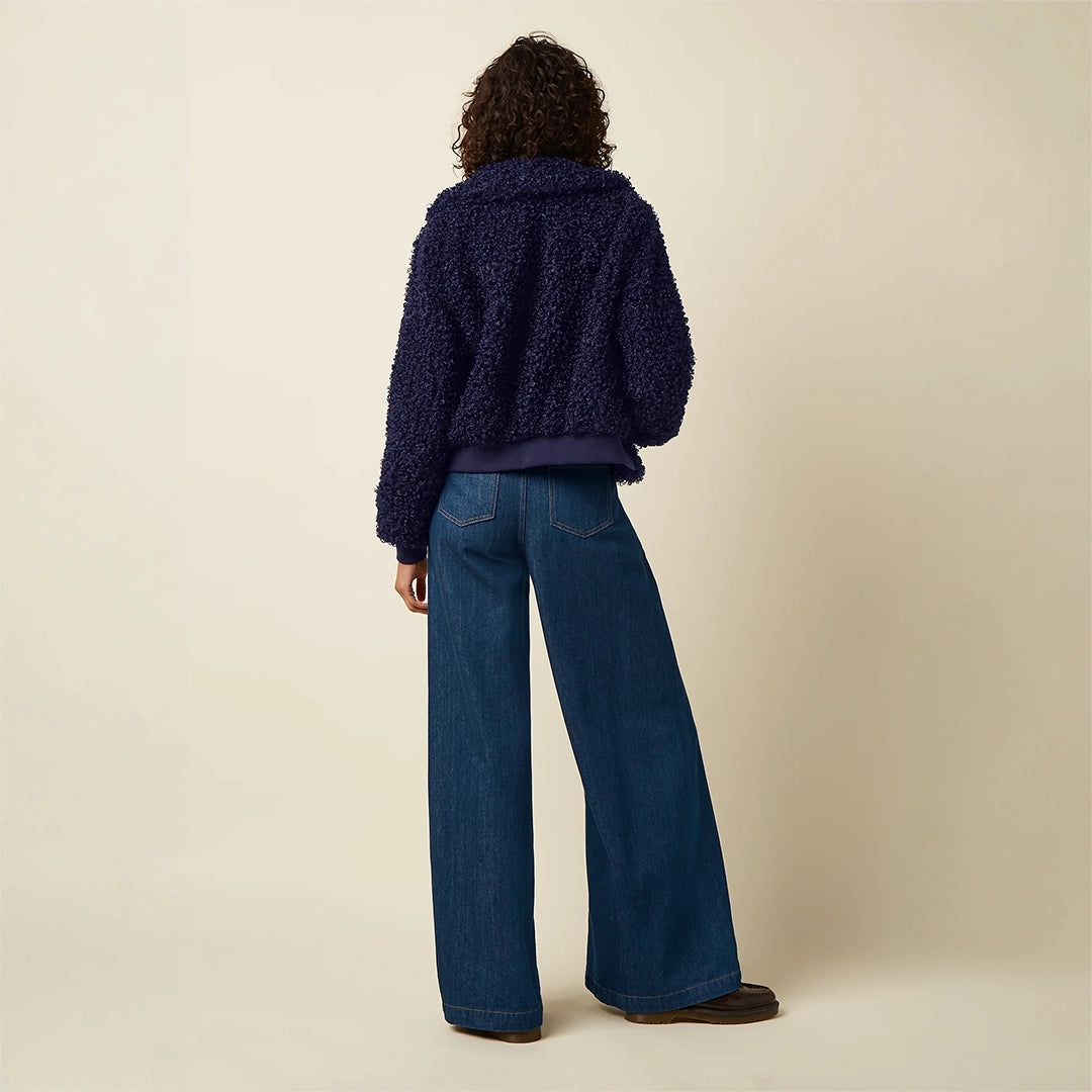 Chaqueta Isa con cuello de pelo Basil