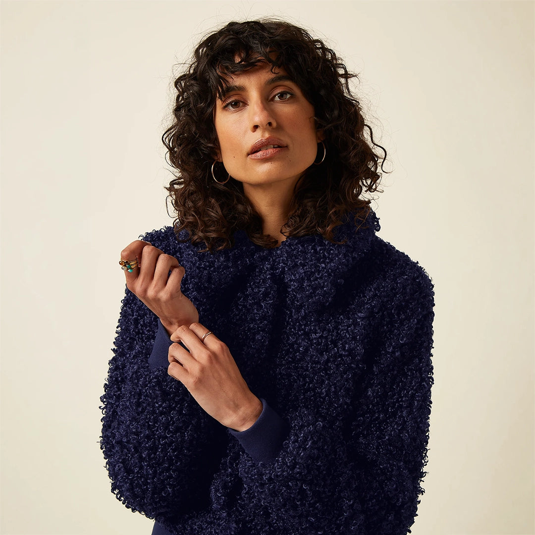 Chaqueta Isa con cuello de pelo Basil