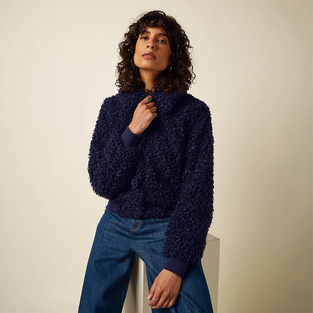 Chaqueta Isa con cuello de pelo Basil