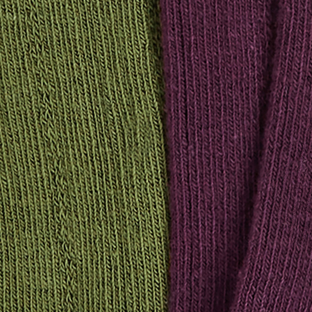 Pack 2 Pares de Calcetines Maris - Imperial Purple / Verde Oliva con Detalle Metalizado