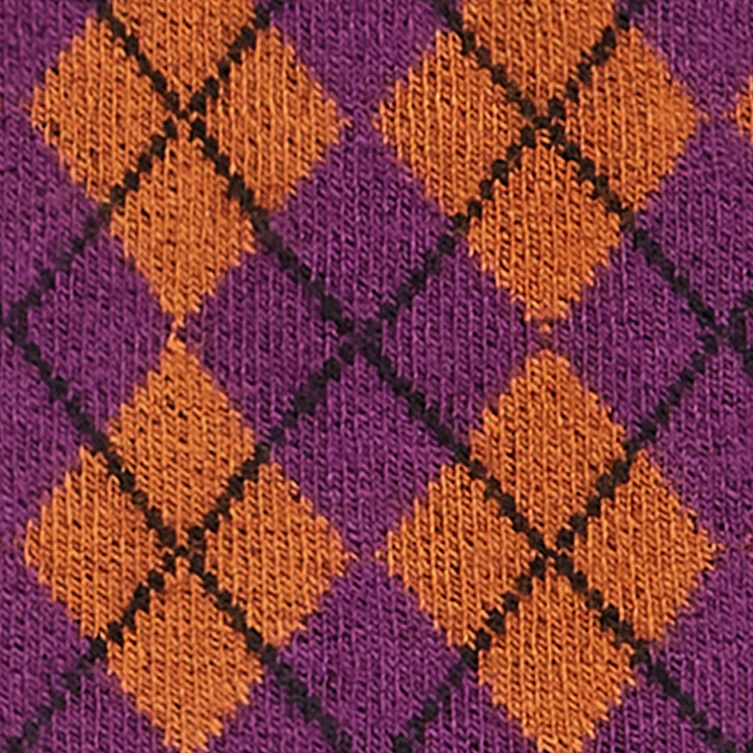 Calcetines Argyle Morado y Naranja
