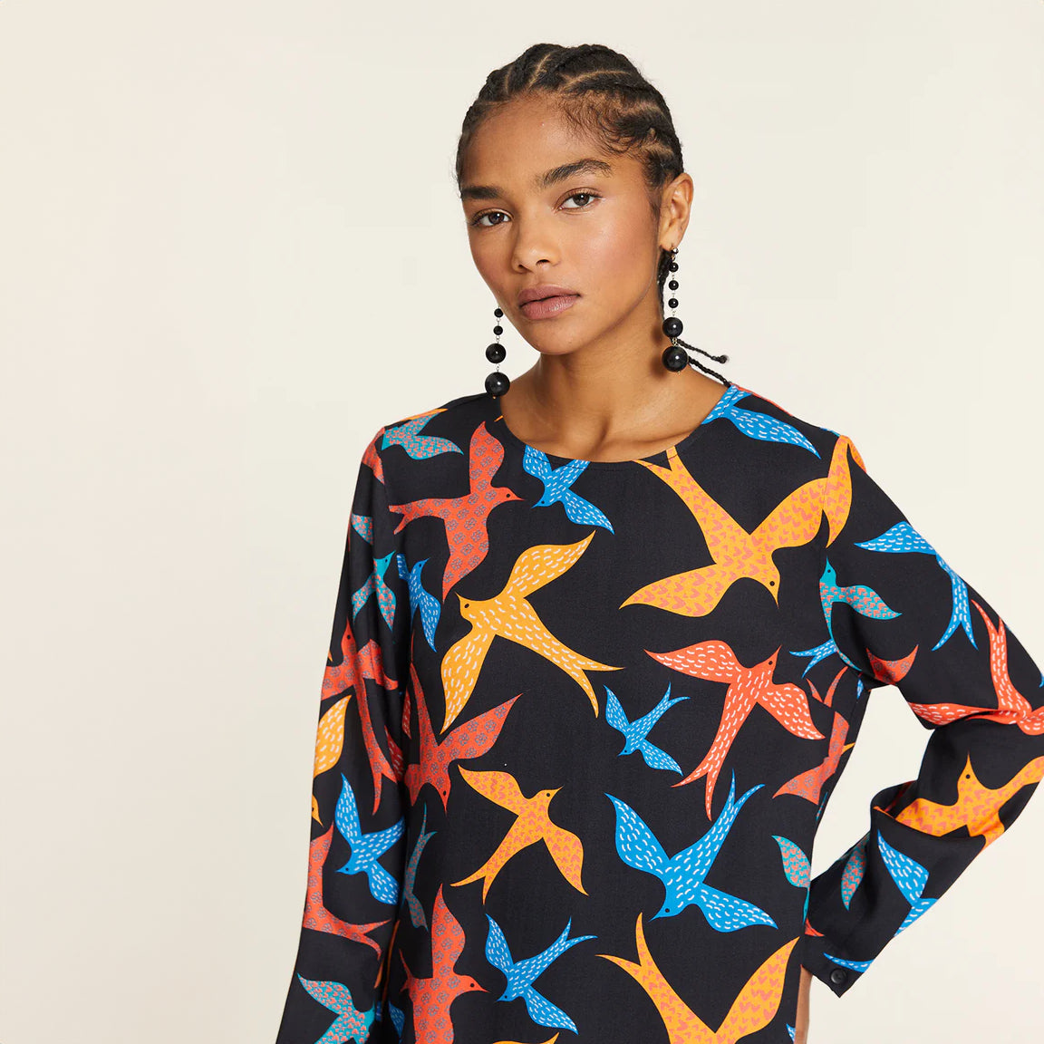 Vestido corto pájaros