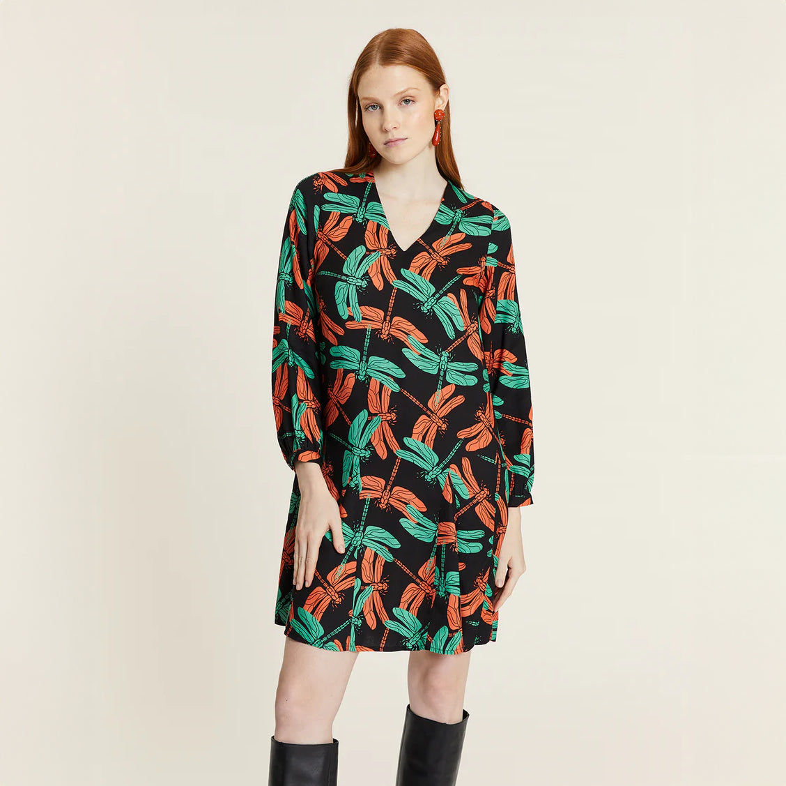 Short flared dragonfly dress