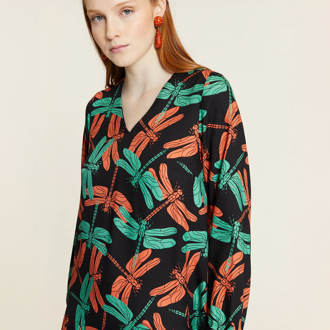 Short flared dragonfly dress